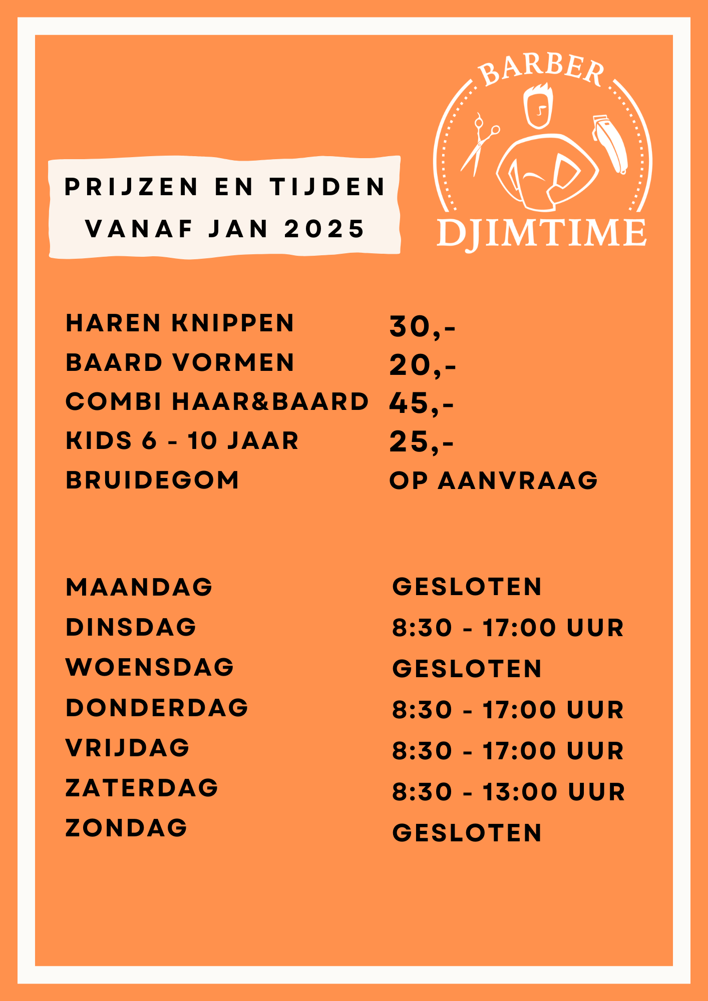 Prijzen en Tijden 2024